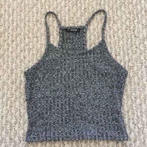 Grey cropped tank top